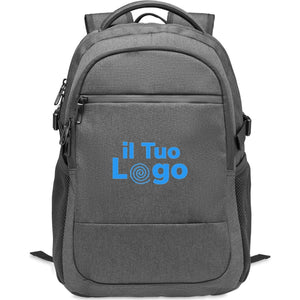 Zaino per laptop 600D RPET Nero - personalizzabile con logo