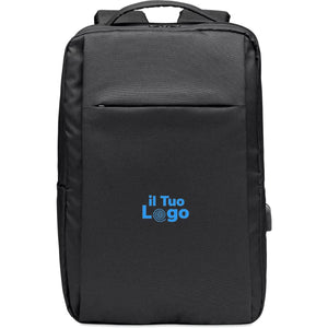 Zaino porta pc in RPET 29x12x41 cm Nero - personalizzabile con logo