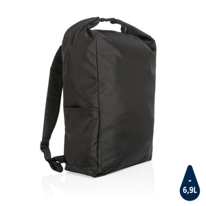 Zaino rolltop basic in rPET Impact AWARE™ nero - personalizzabile con logo