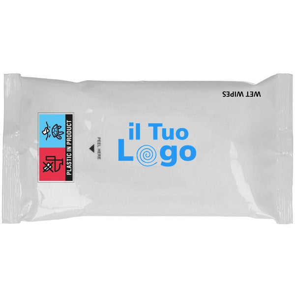 10 salviette umidificate - personalizzabile con logo