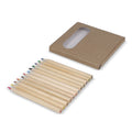 12 matite colorate in scatola kraft natural - personalizzabile con logo