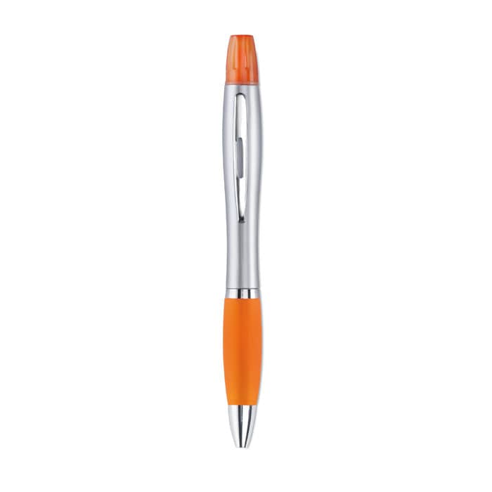2in1 penna ed evidenziatore arancione - personalizzabile con logo