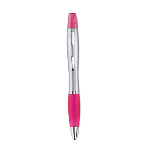 2in1 penna ed evidenziatore fucsia - personalizzabile con logo