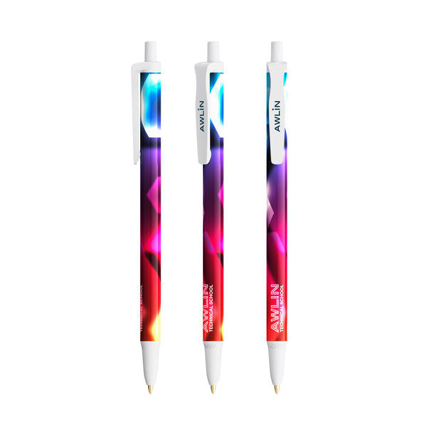 BIC® Clic Stic personalizzata — Bianco / Inchiostro Blu (esempio di personalizzazione)