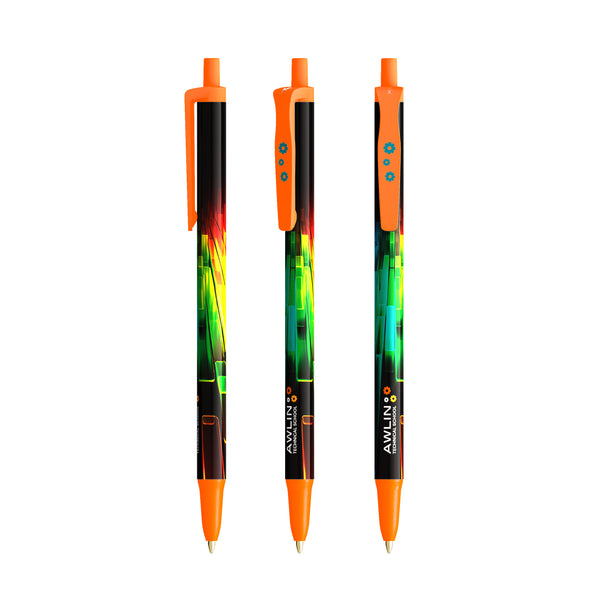 BIC® Clic Stic personalizzata — Arancione / Inchiostro Blu (esempio di personalizzazione)