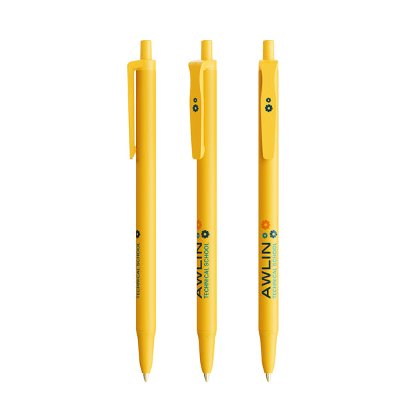 BIC® Clic Stic personalizzata — Giallo / Inchiostro Blu (esempio di personalizzazione)