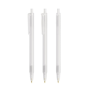 BIC® Clic Stic personalizzata — Bianco Frosted / Inchiostro Blu
