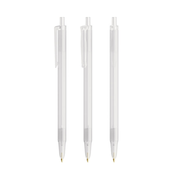 BIC® Clic Stic personalizzata — Bianco Frosted / Inchiostro Blu