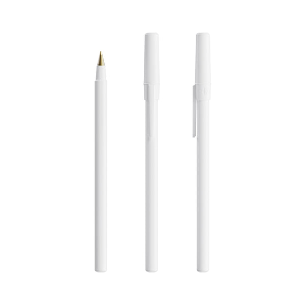 BIC® Round Stic personalizzata — Bianco / Inchiostro Blu