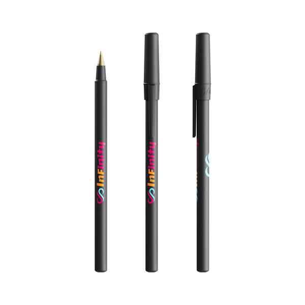 BIC® Round Stic personalizzata — Nero / Inchiostro Blu (esempio di personalizzazione)