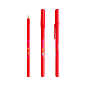 BIC® Round Stic personalizzata — Rosso / Inchiostro Blu (esempio di personalizzazione)