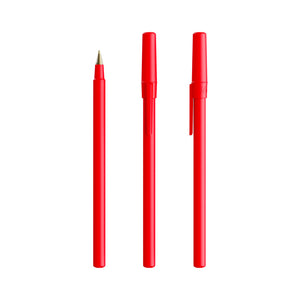 BIC® Round Stic personalizzata — Rosso / Inchiostro Blu