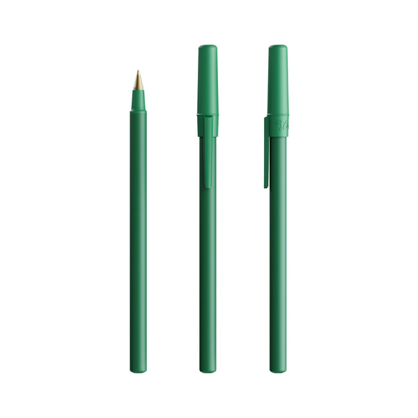 BIC® Round Stic personalizzata — Verde / Inchiostro Blu