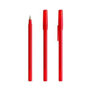 BIC® Round Stic personalizzata — Rosso Frosted / Inchiostro Blu