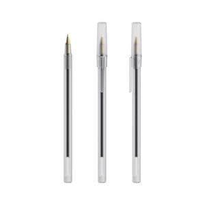BIC® Round Stic personalizzata — Bianco Frosted / Inchiostro Blu