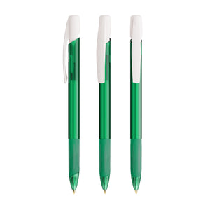 BIC® Media Clic Grip personalizzata — Verde Scuro Frosted/Bianco Frosted / Inchiostro Blu