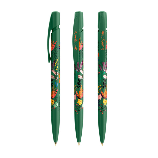 BIC® Media Clic personalizzata — Verde / Inchiostro Blu (esempio di personalizzazione)