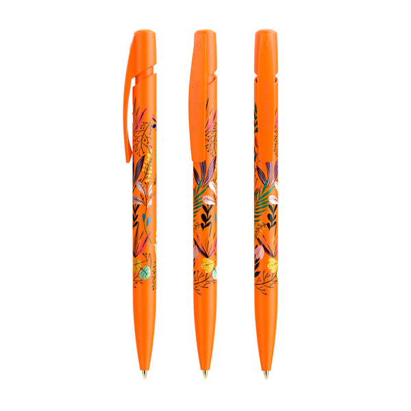 BIC® Media Clic personalizzata — Arancione / Inchiostro Blu (esempio di personalizzazione)