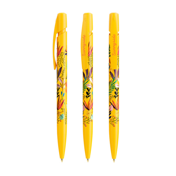 BIC® Media Clic personalizzata — Giallo / Inchiostro Blu (esempio di personalizzazione)