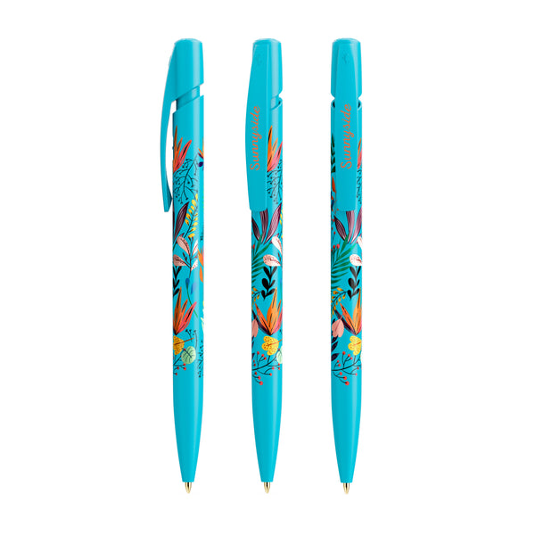 BIC® Media Clic personalizzata — Turchese / Inchiostro Blu (esempio di personalizzazione)
