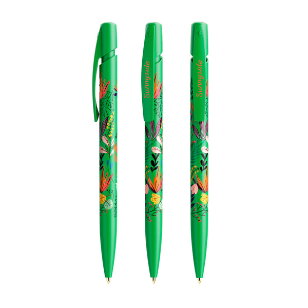 BIC® Media Clic personalizzata — Verde Chiaro / Inchiostro Blu (esempio di personalizzazione)