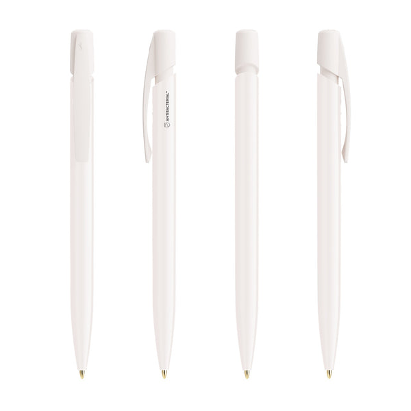 BIC® Media Clic BGUARD™ antibatterica personalizzata — Buard bianco / Inchiostro Blu