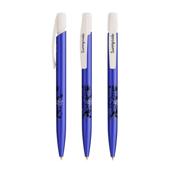 BIC® Media Clic Glacé personalizzata — Glacé blu / Inchiostro Blu (esempio di personalizzazione)