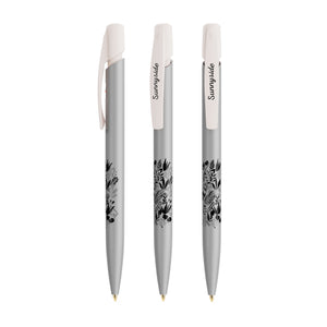 BIC® Media Clic Glacé personalizzata — Glacé d'argento / Inchiostro Blu (esempio di personalizzazione)