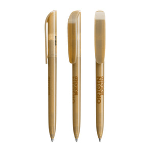 BIC® Super Clip Origin personalizzata — Naturale / Inchiostro Blu (esempio di personalizzazione)