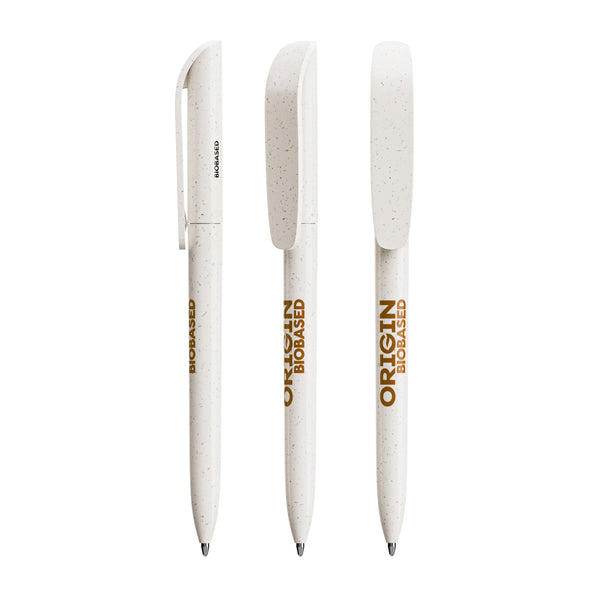 BIC® Super Clip Origin personalizzata — Sabbia / Inchiostro Blu (esempio di personalizzazione)