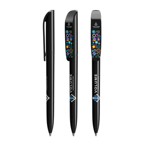 BIC® Super Clip personalizzata — Nero / Inchiostro Blu (esempio di personalizzazione)