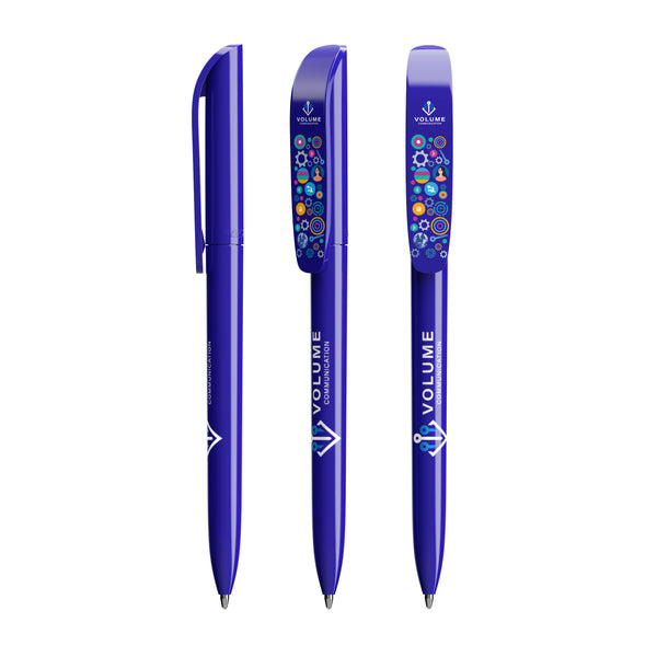 BIC® Super Clip personalizzata — Blu / Inchiostro Blu (esempio di personalizzazione)