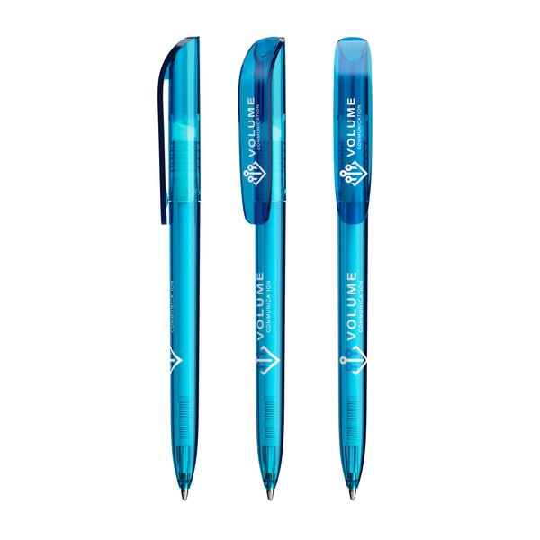 BIC® Super Clip personalizzata — Clear Blu / Inchiostro Blu (esempio di personalizzazione)