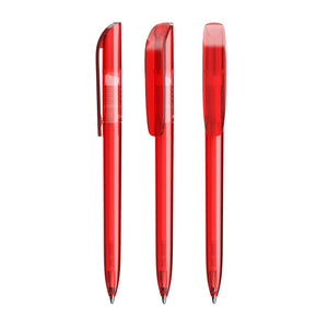 BIC® Super Clip personalizzata — Clear Rosso / Inchiostro Blu