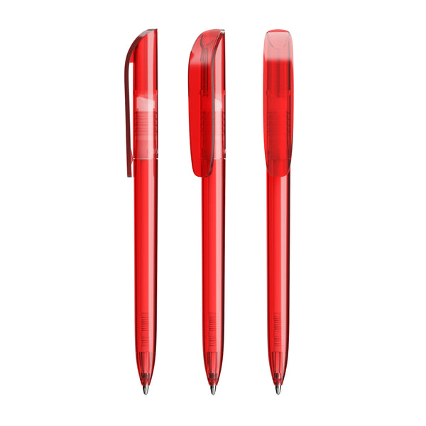 BIC® Super Clip personalizzata — Clear Rosso / Inchiostro Blu