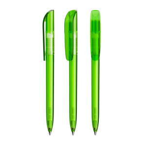 BIC® Super Clip personalizzata — Clear Verde Chiaro / Inchiostro Blu