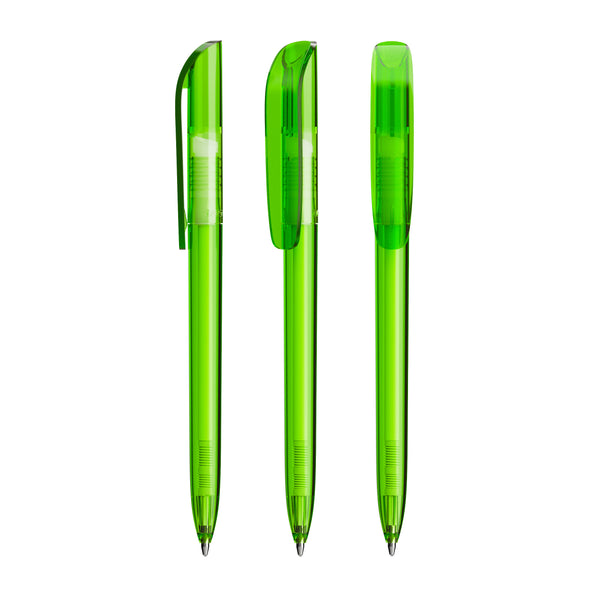 BIC® Super Clip personalizzata — Clear Verde Chiaro / Inchiostro Blu