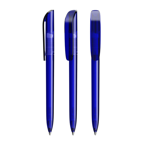 BIC® Super Clip personalizzata — Clear Blu Scuro / Inchiostro Blu