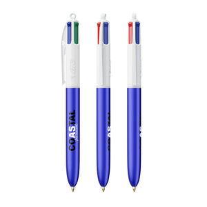 BIC® 4 Colours® Glacé personalizzata — Glacé blu - bianco (esempio di personalizzazione)
