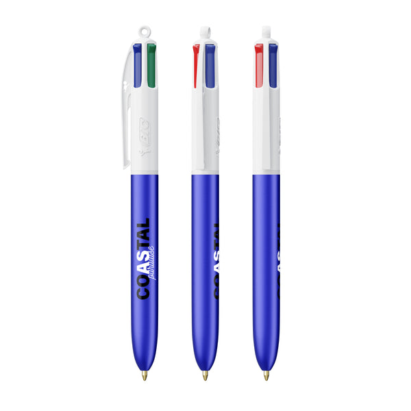 BIC® 4 Colours® Glacé personalizzata — Glacé blu - bianco (esempio di personalizzazione)
