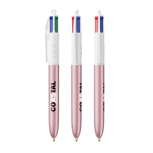 BIC® 4 Colours® Glacé personalizzata — Glacé rosa - bianco (esempio di personalizzazione)