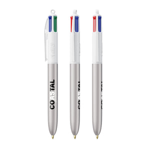 BIC® 4 Colours® Glacé personalizzata — Glacé d'argento - bianco (esempio di personalizzazione)