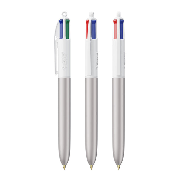 BIC® 4 Colours® Glacé personalizzata — Glacé d'argento - bianco