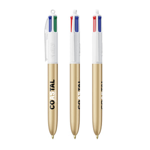 BIC® 4 Colours® Glacé personalizzata — Gold Glacé - Bianco (esempio di personalizzazione)