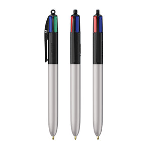 BIC® 4 Colours® Glacé personalizzata — Nero - Glacé d'argento