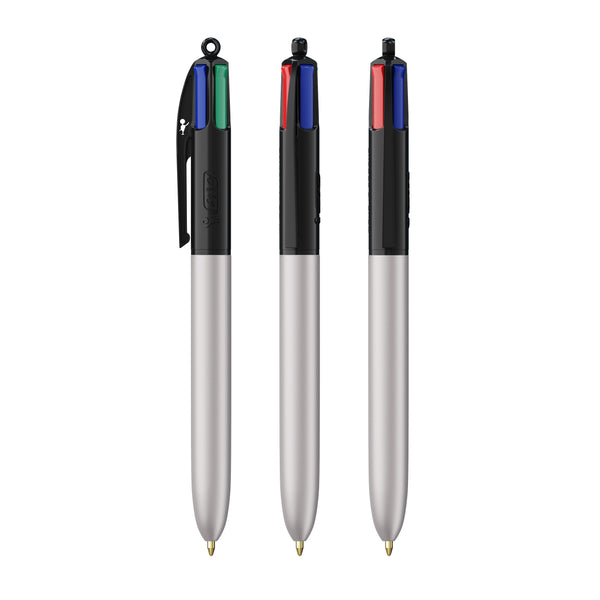 BIC® 4 Colours® Glacé personalizzata — Nero - Glacé d'argento