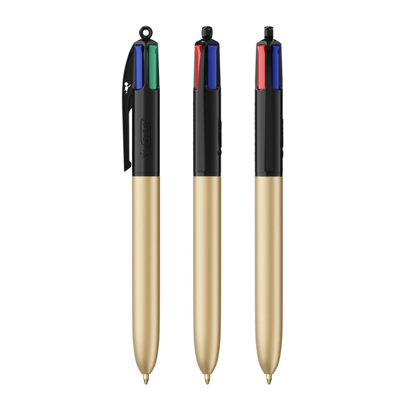 BIC® 4 Colours® Glacé personalizzata — Nero - glacé d'oro