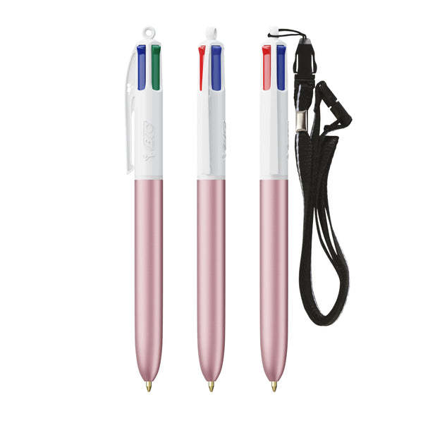 BIC® 4 Colours® Glacé con laccetto personalizzata — Glacé rosa - bianco