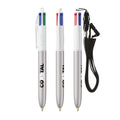 BIC® 4 Colours® Glacé con laccetto personalizzata — Glacé d'argento - bianco (esempio di personalizzazione)