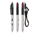 BIC® 4 Colours® Glacé con laccetto personalizzata — Nero - Glacé d'argento (esempio di personalizzazione)
